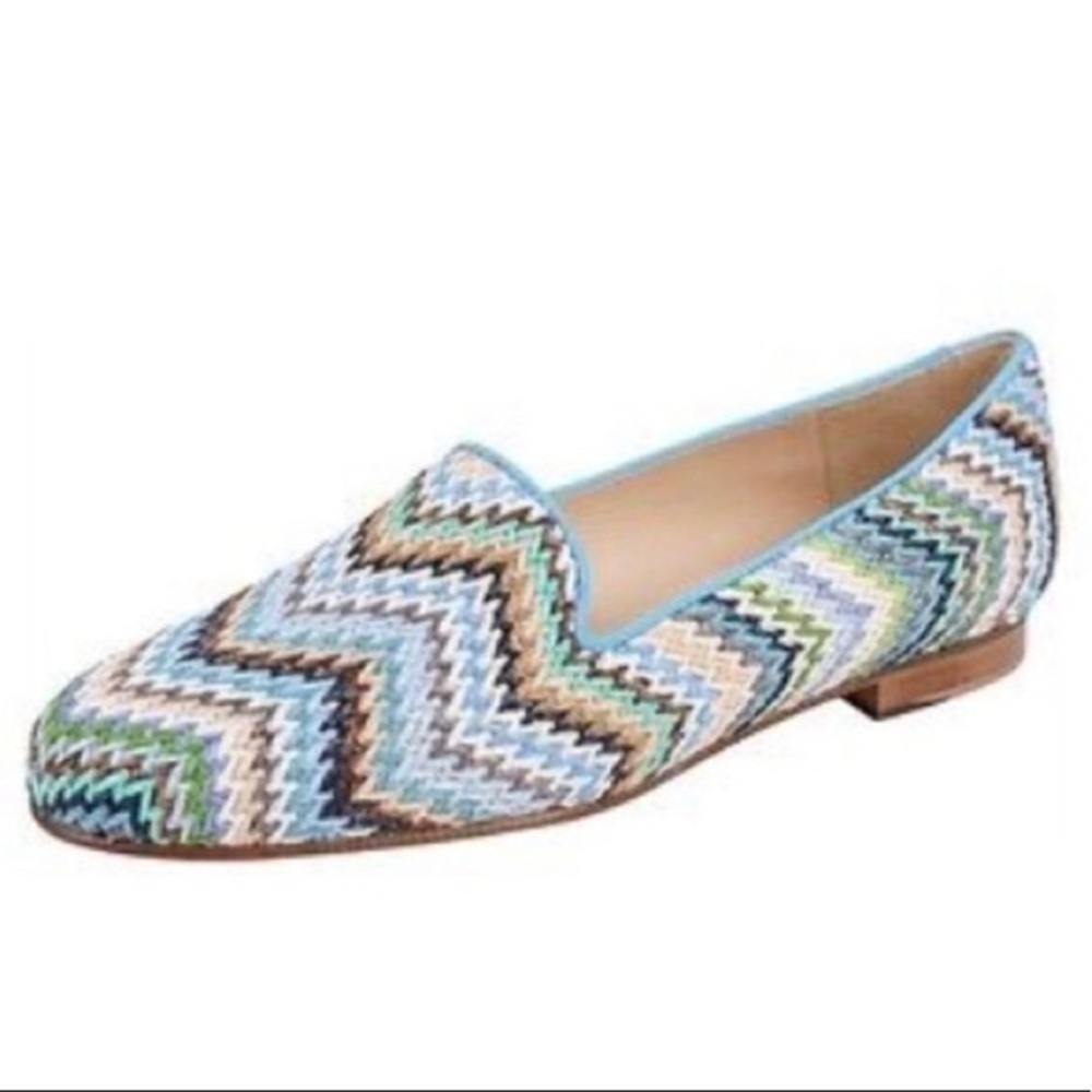 Jon Josef gatsby blue multi raffia loafer